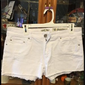 White jean shorts